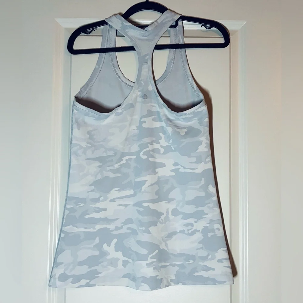 Lululemon Cool Racerback Luxtreme Incognito Camo Jacquard Alpine White Starlight